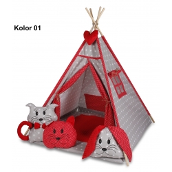 Namiot TIPI TEEPEE mata+3 poduszeczki zwierzaczki